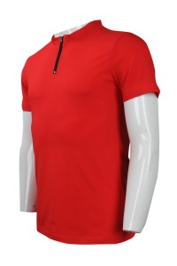 P822 來樣訂造企領拉鍊 POLO 網上下單淨色Polo恤 設計Polo恤 Polo恤制服公司   小企領 恤衫領  紅色